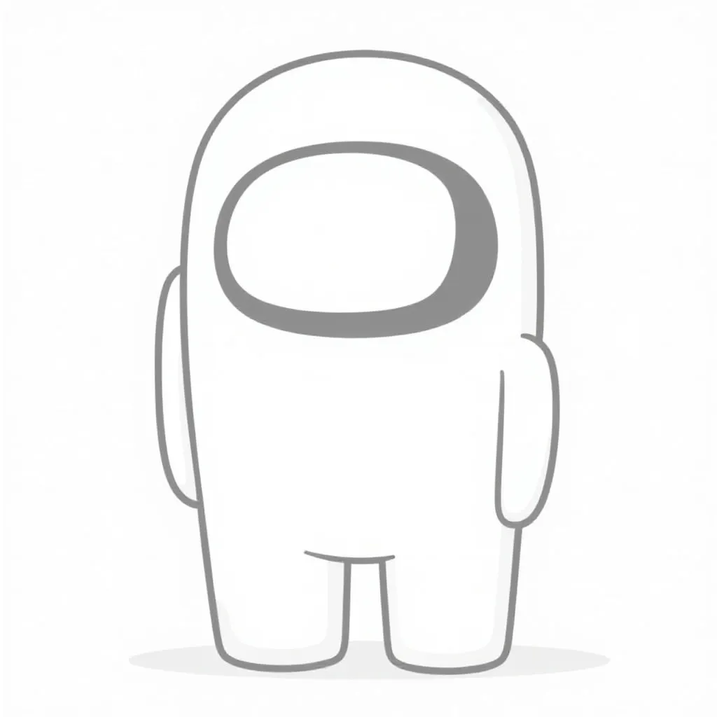 Simple Among Us Crewmate Coloring Page