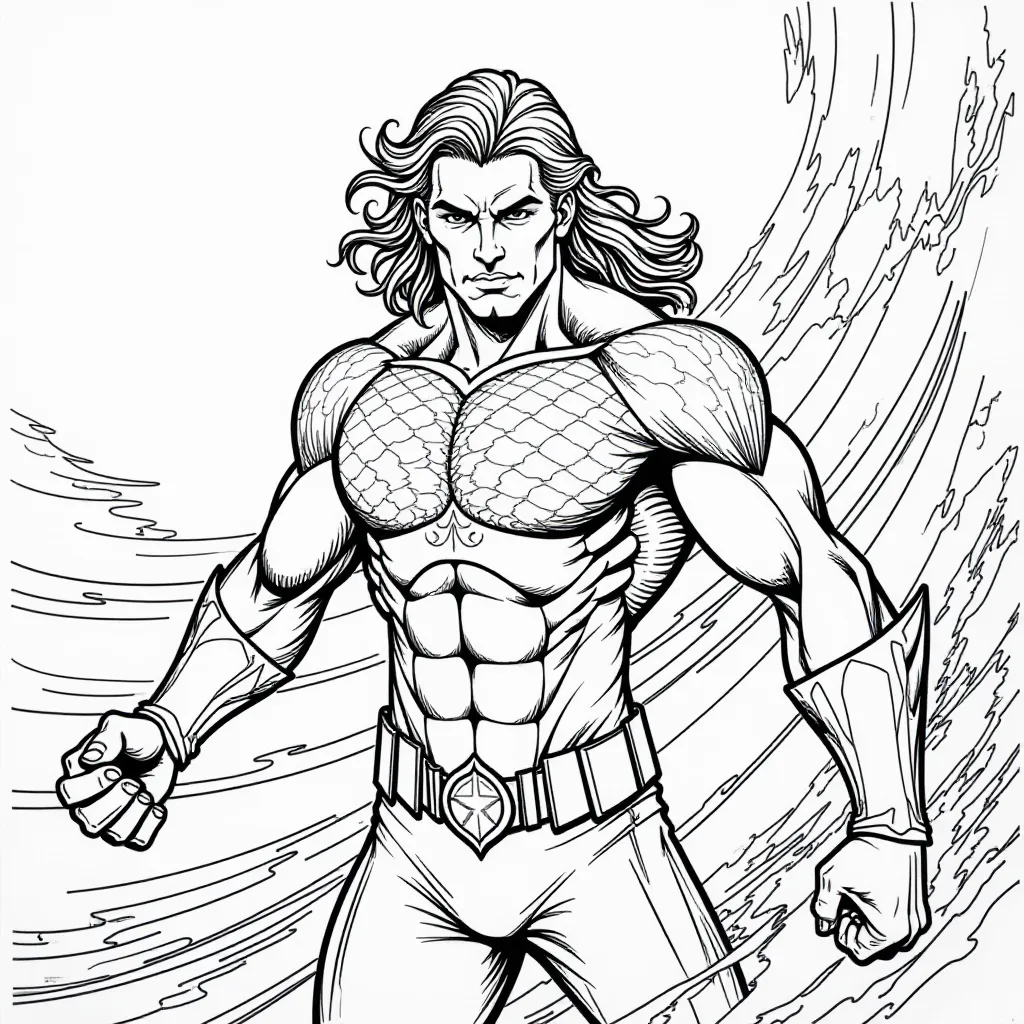 Aquaman Superhero Coloring Page for Kids
