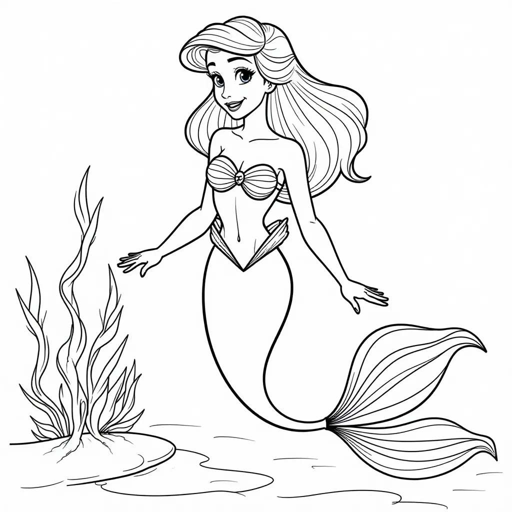 Ariel the Mermaid Coloring Page