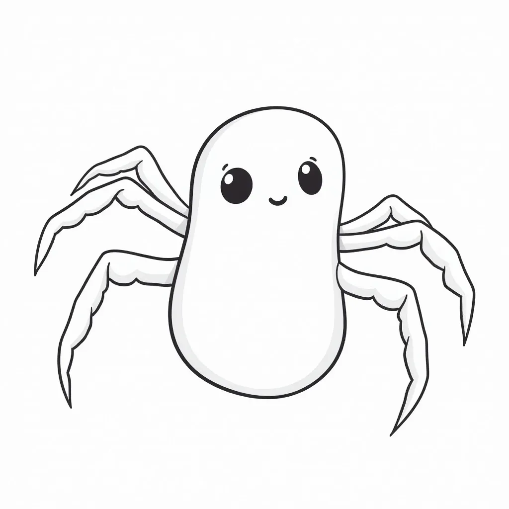 Cute Cartoon Spider Coloring Page