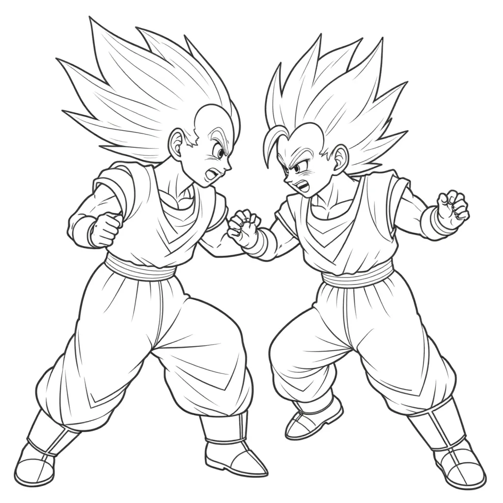 Dragon Ball Z Fusion Fighters Coloring Page