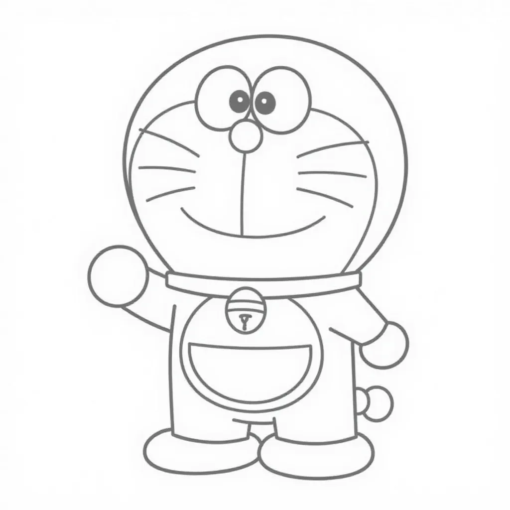 Doraemon Line Art Coloring Page