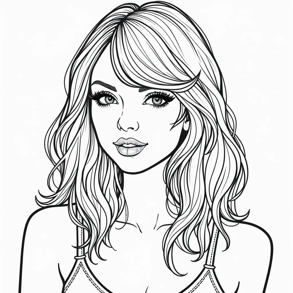 Elegant Girl Portrait for Coloring Pages