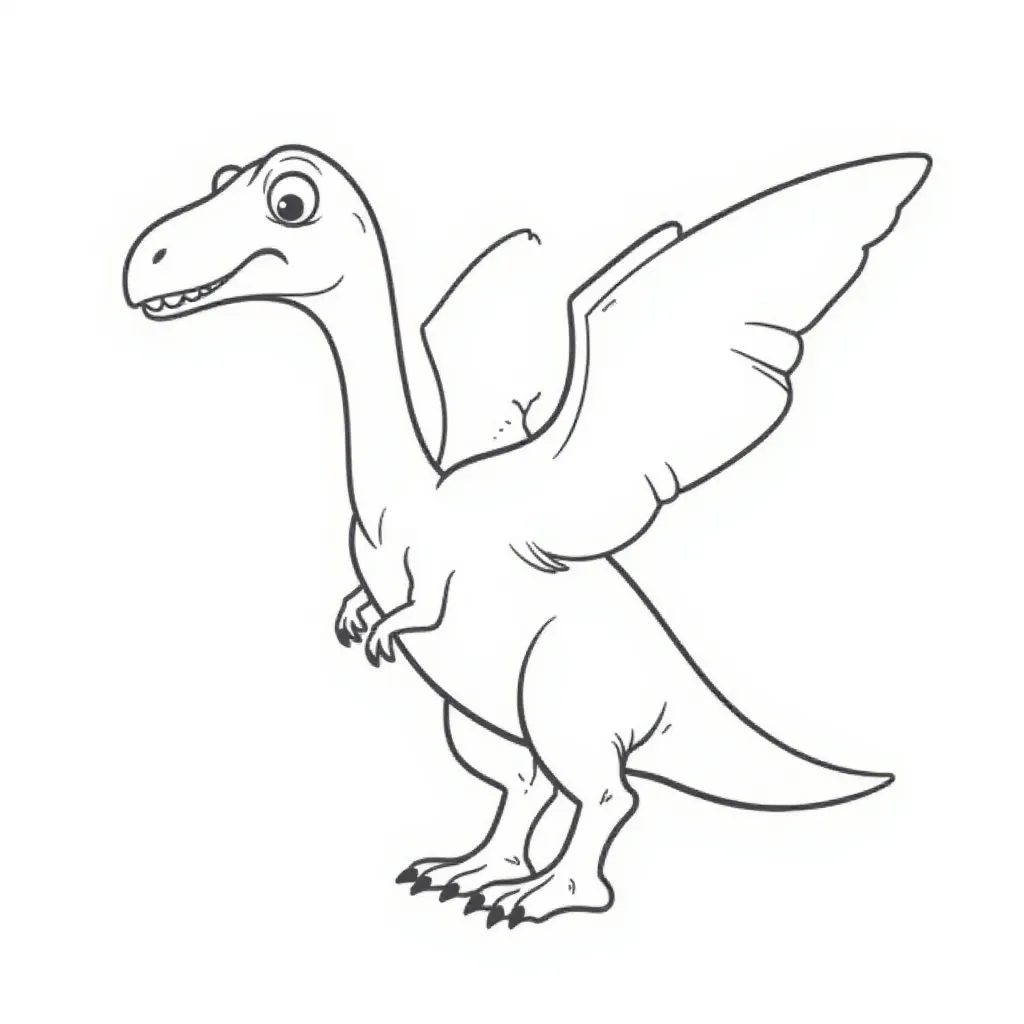 Cartoon Flying Dinosaur Coloring Page