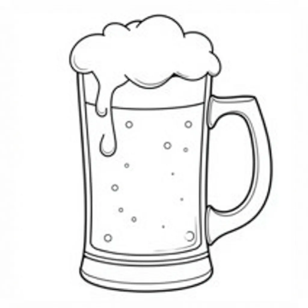 Frothy Beer Mug Coloring Page