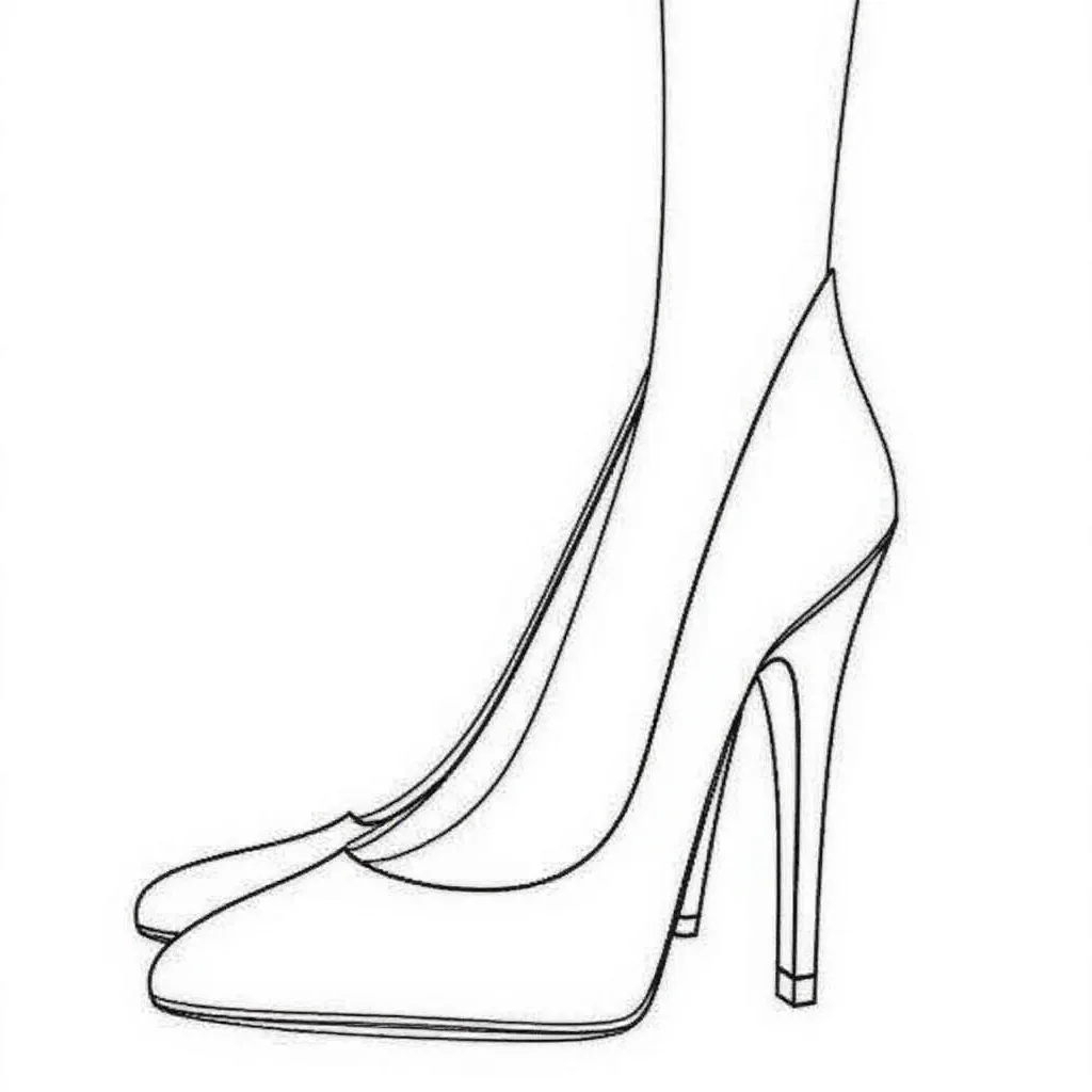 Elegant High Heel Shoes Coloring Page