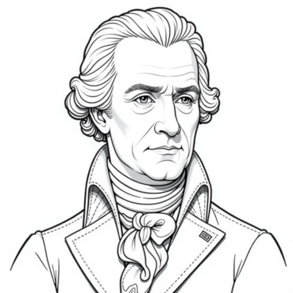 Thomas Jefferson Portrait Coloring Page