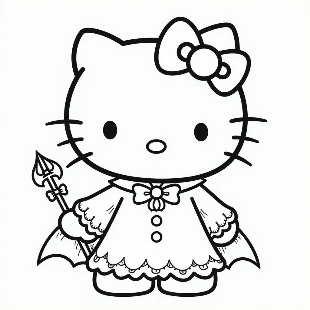 Hello Kitty Vampire Coloring Page