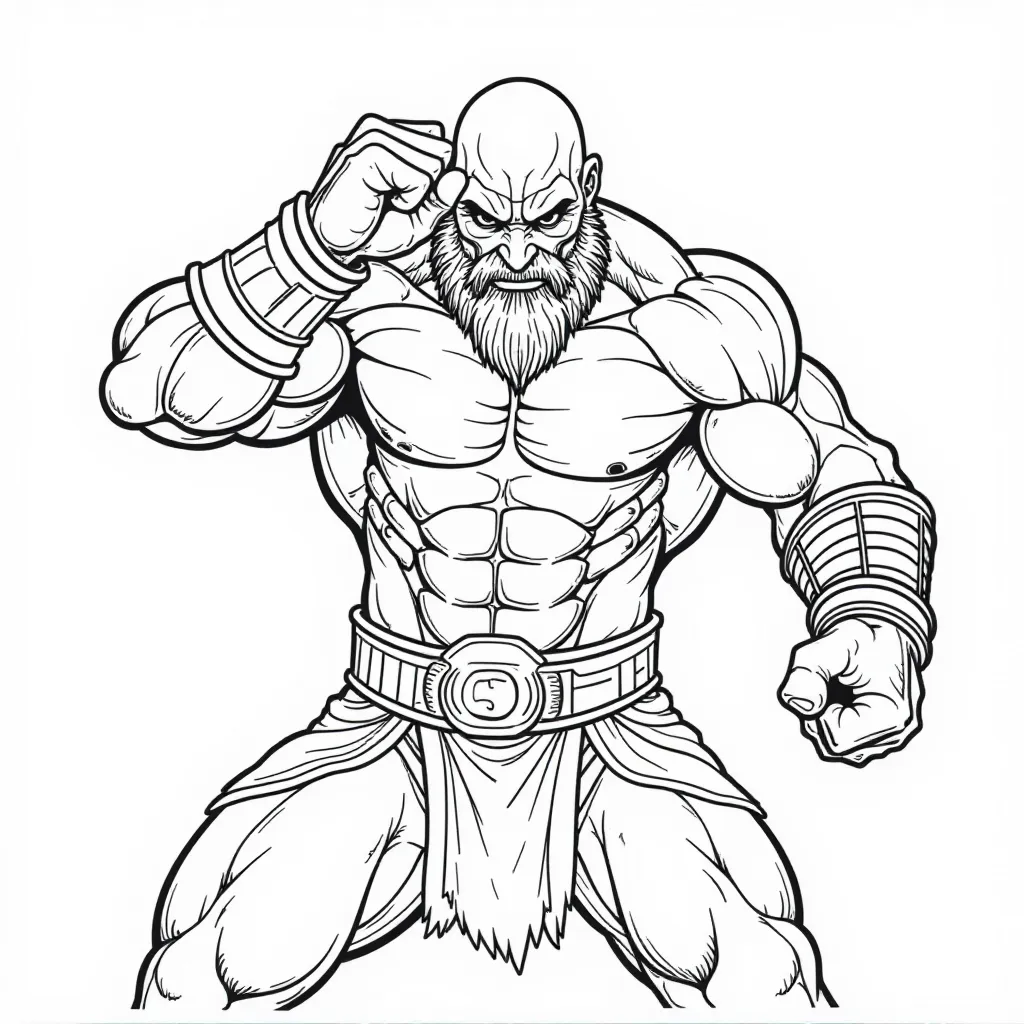 Kratos from God of War Coloring Page