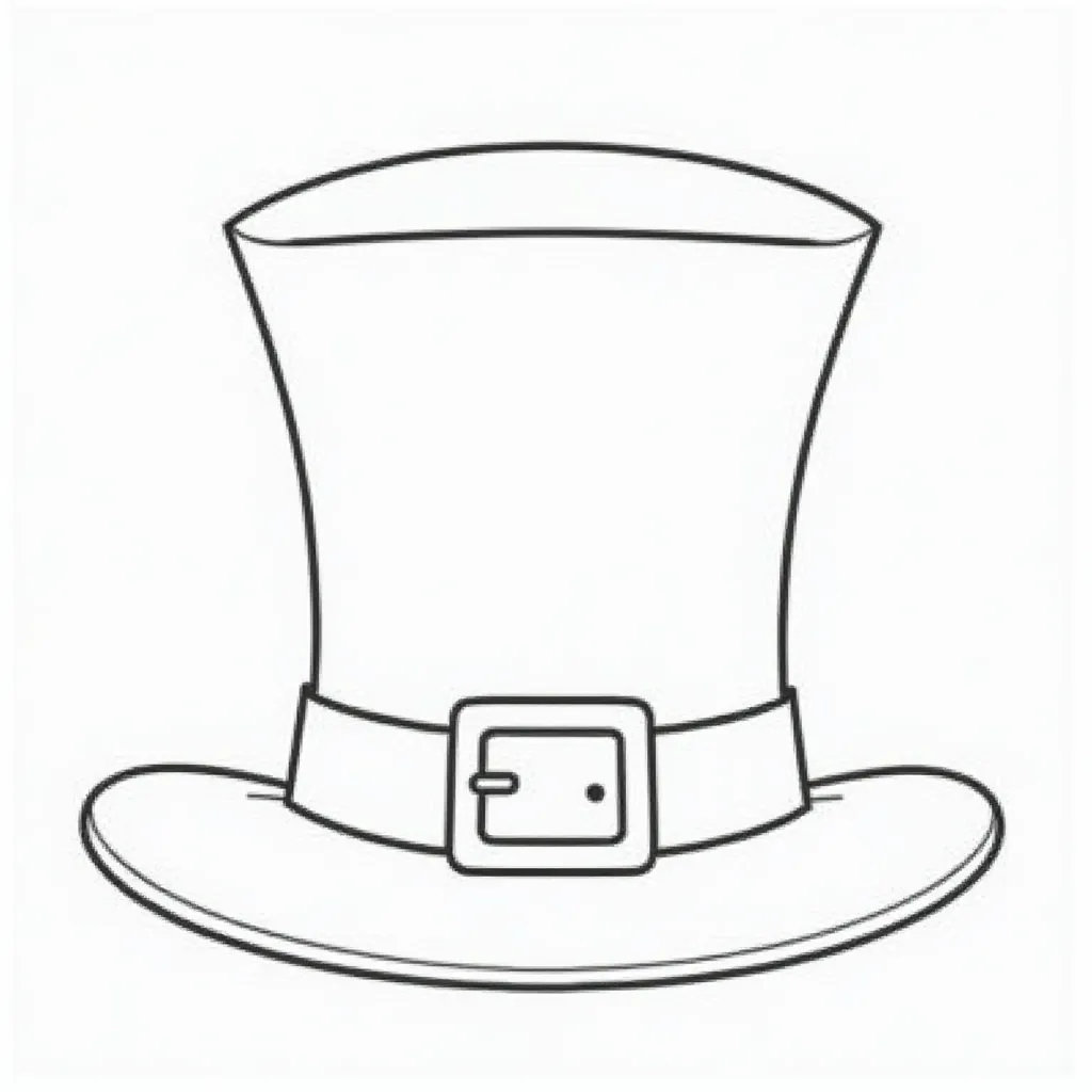 Leprechaun Hat Coloring Page for St. Patrick's Day