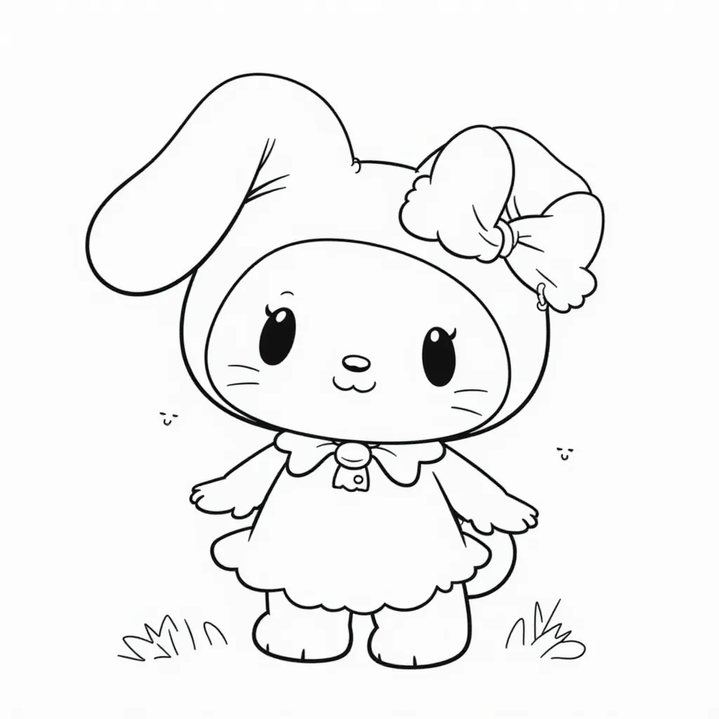 Cute My Melody Coloring Page