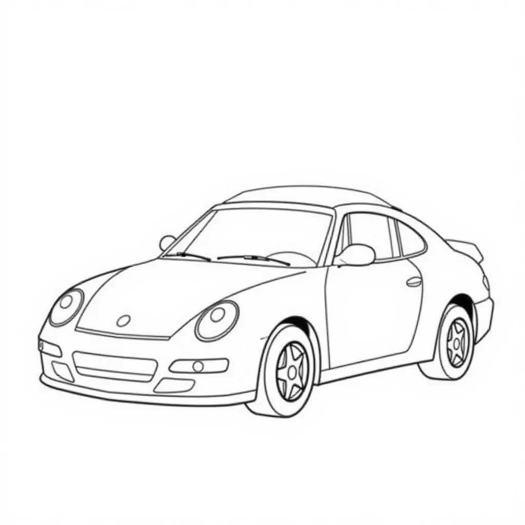 Porsche Sports Car Coloring Page