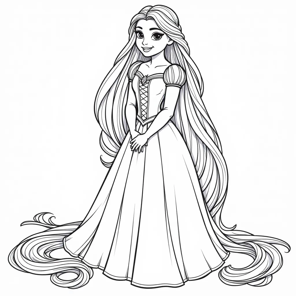 Rapunzel from Tangled Coloring Page