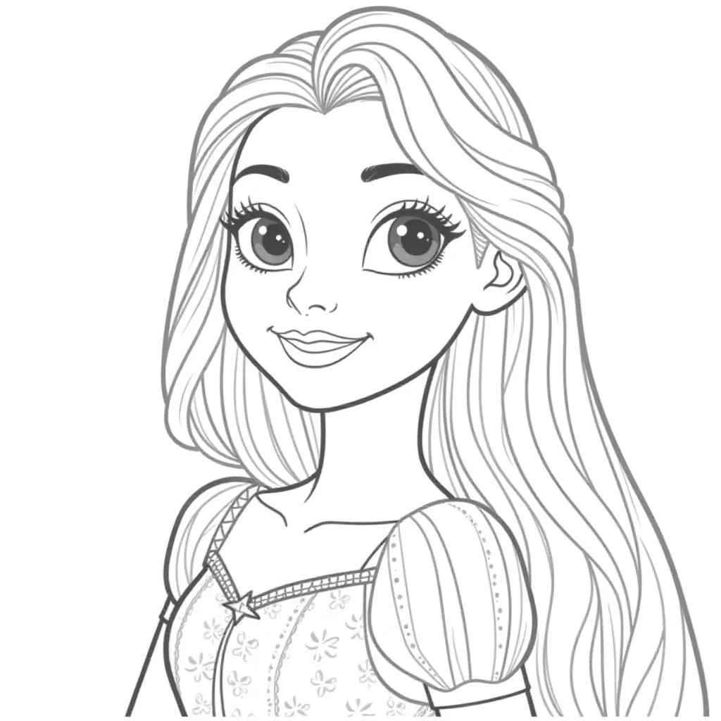 Rapunzel Portrait Coloring Page