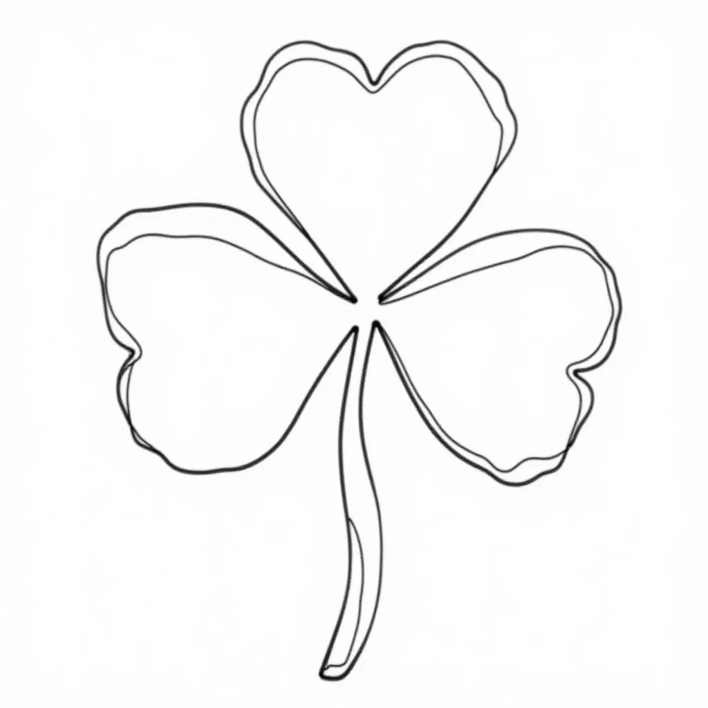 Simple Shamrock Outline Coloring Page