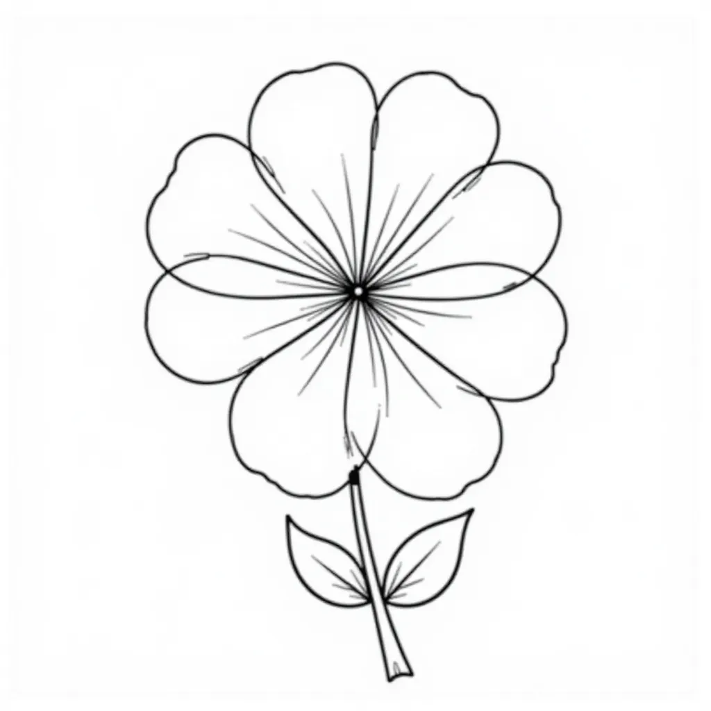Simple Flower Outline Coloring Page