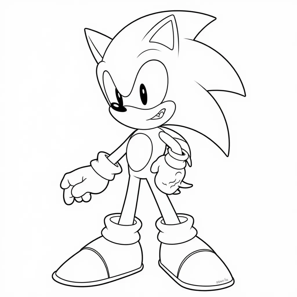 Sonic the Hedgehog Line Art Coloring Page