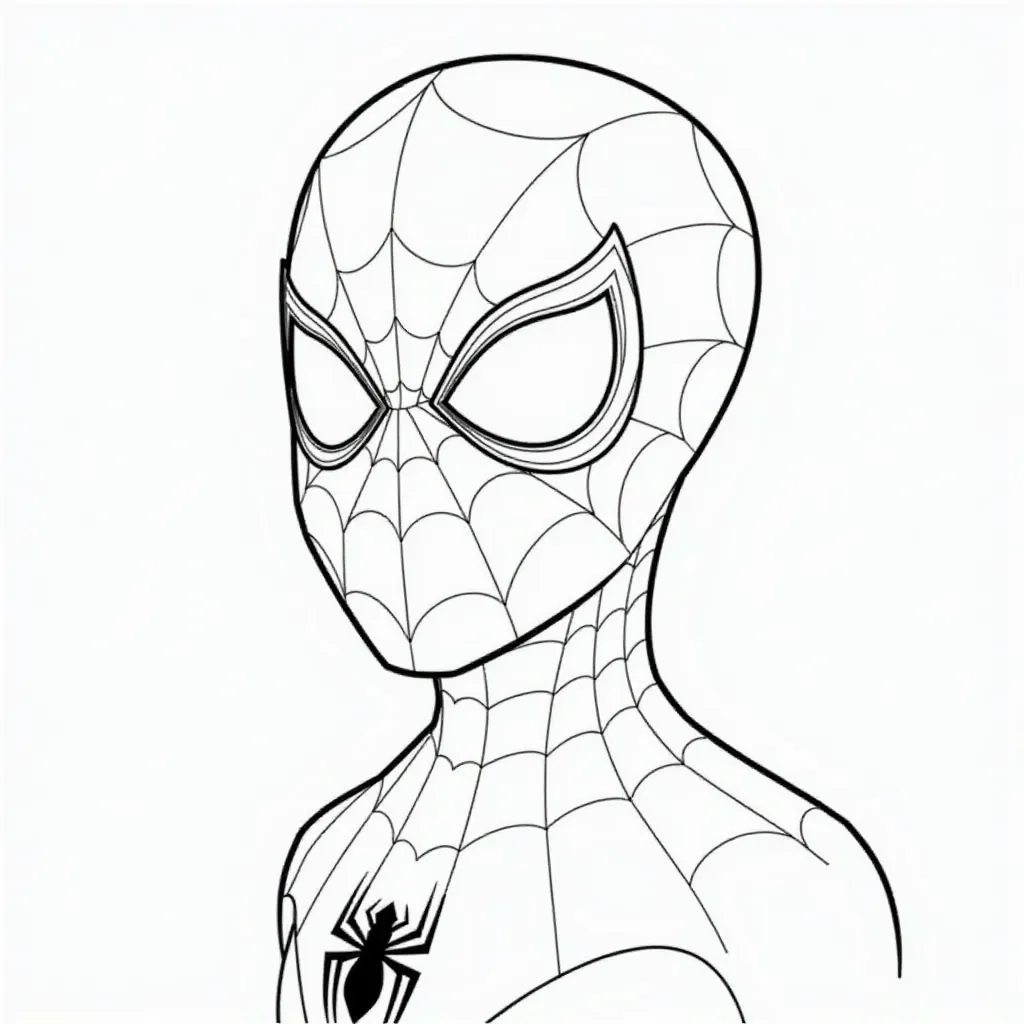 Spider-Man Line Art Coloring Page