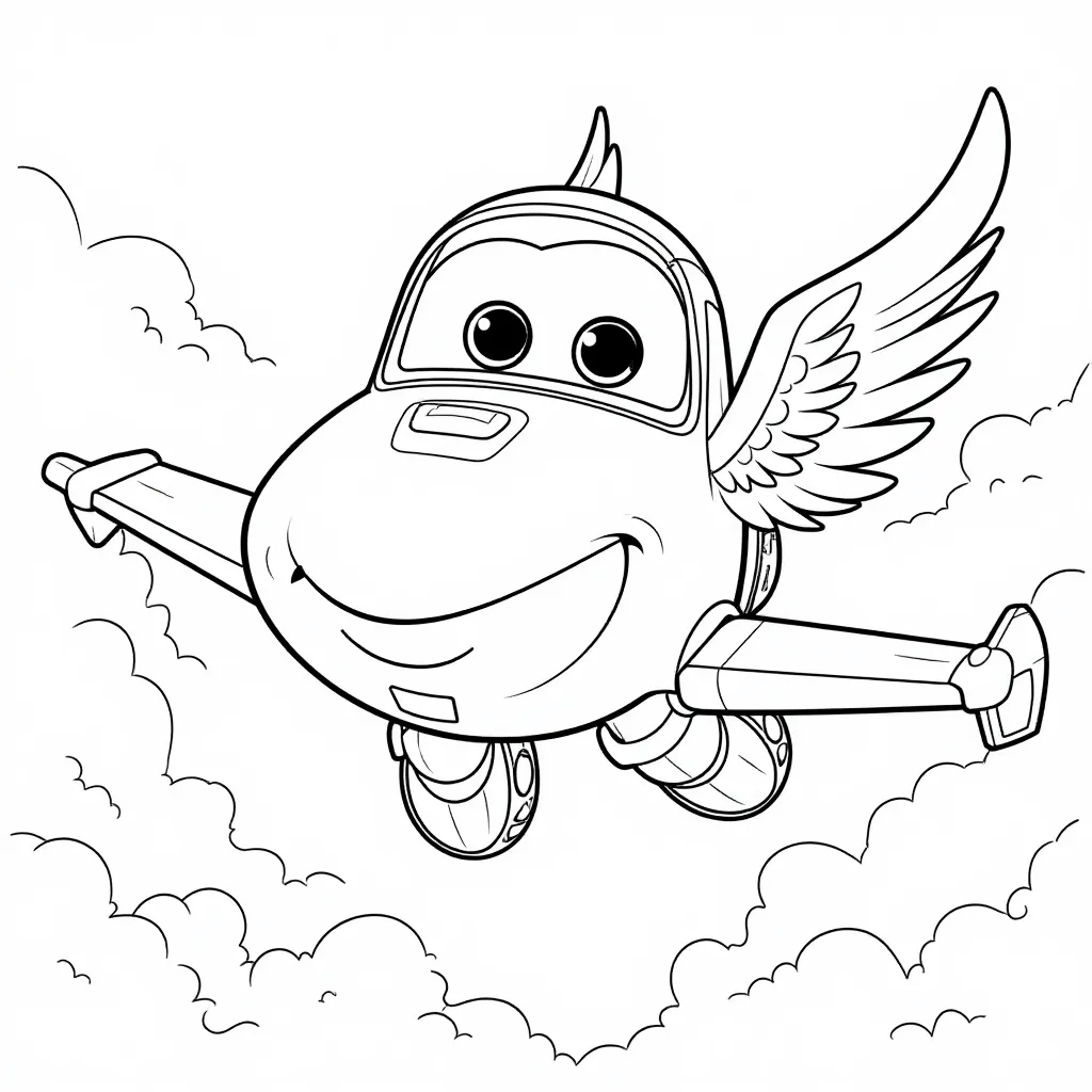 Super Wings Jett Flying Coloring Page