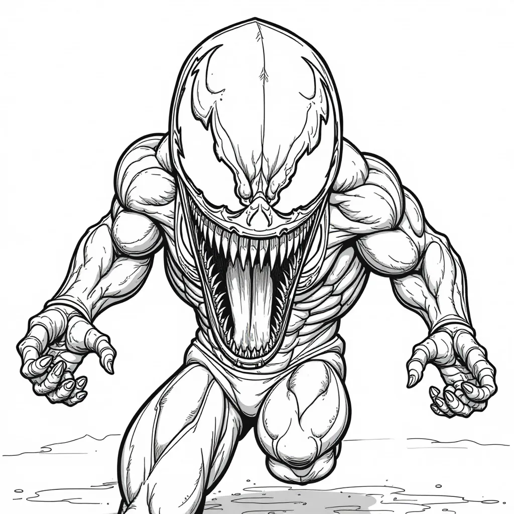Venom Symbiote Monster Coloring Page