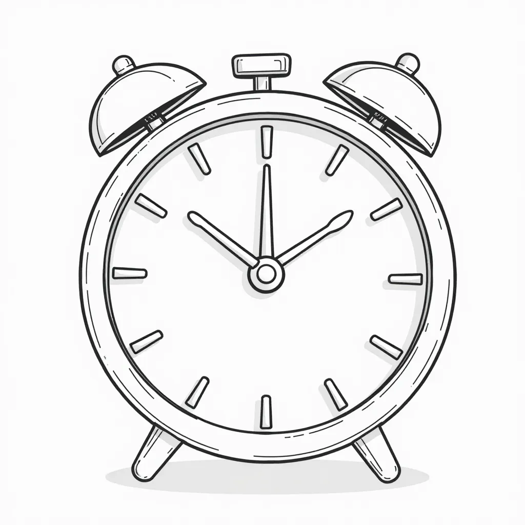 Vintage Alarm Clock Coloring Page
