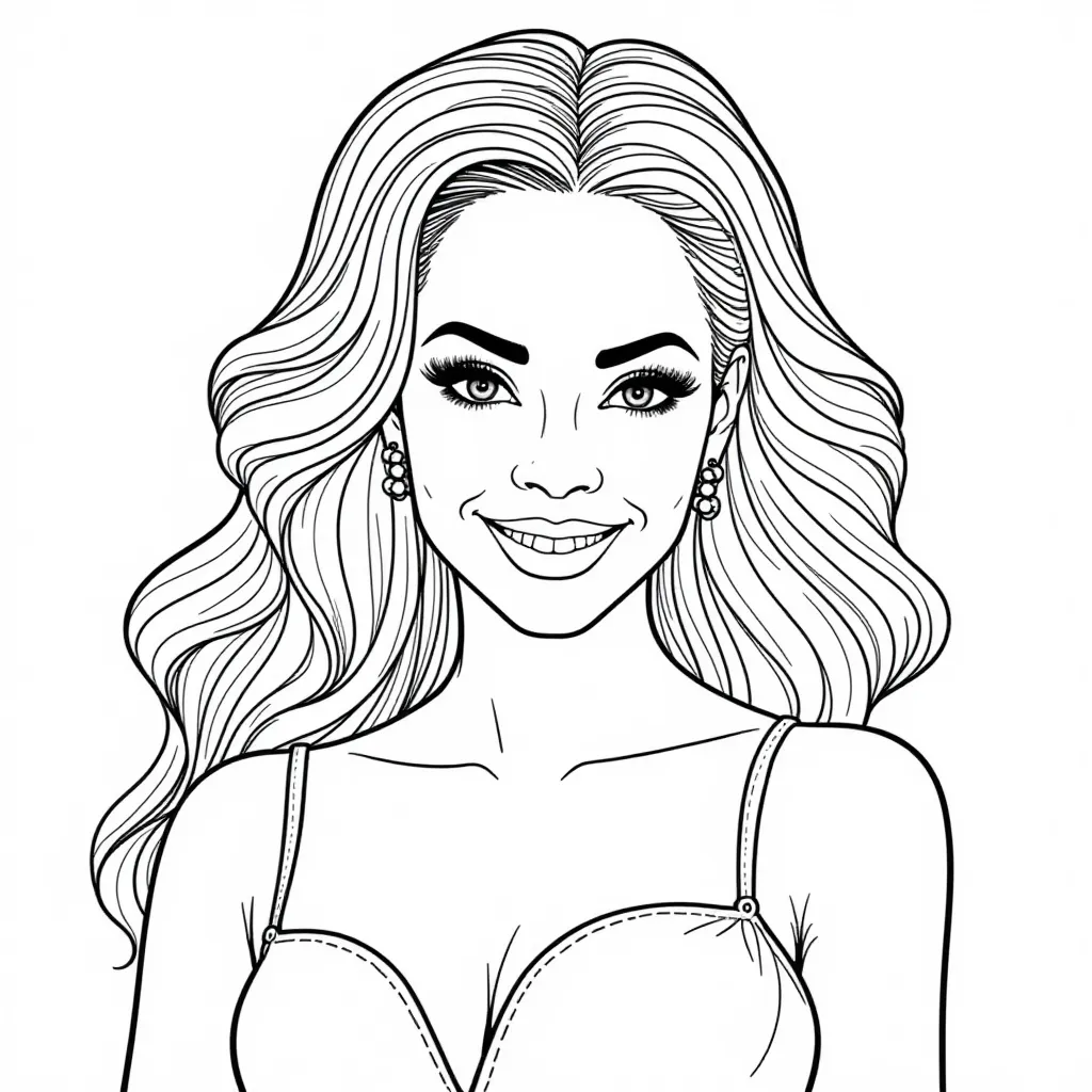 Elegant Woman Portrait Coloring Page