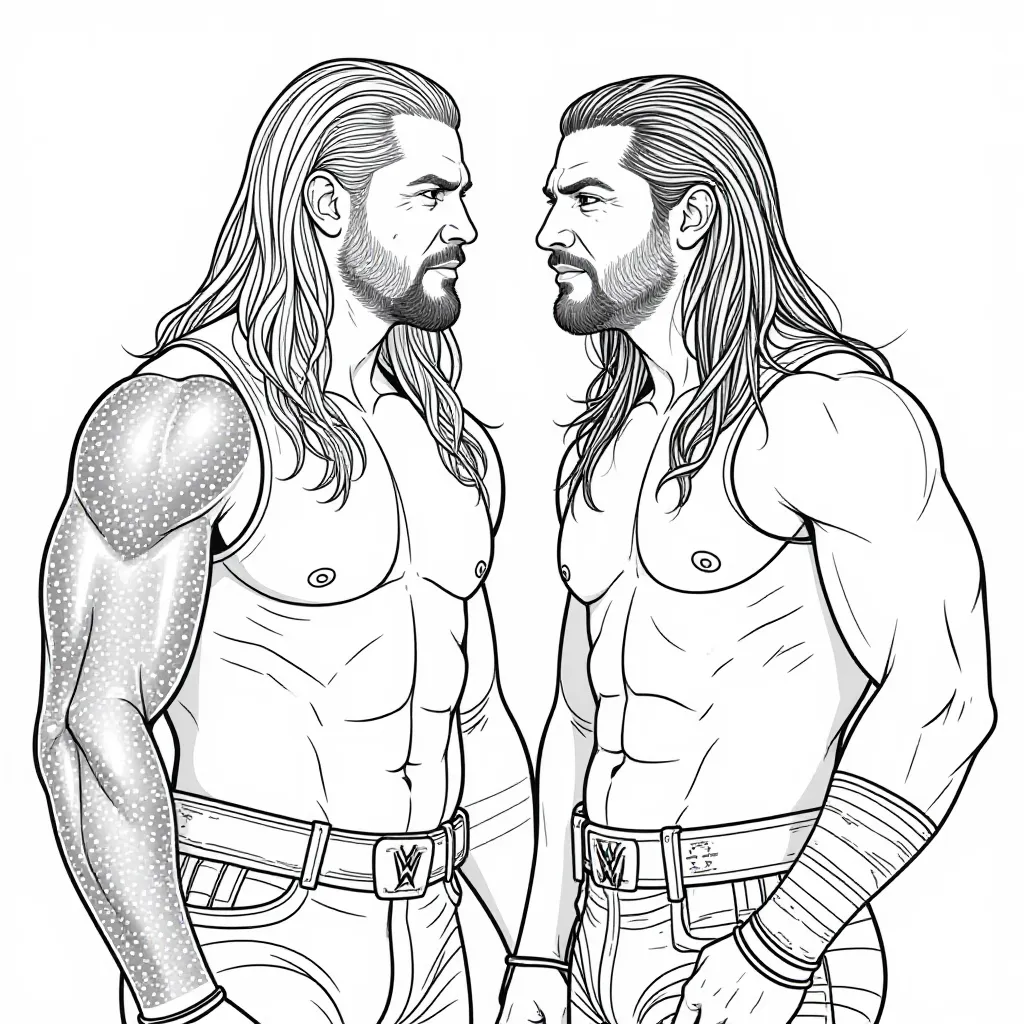 WWE Wrestlers Twins Coloring Page