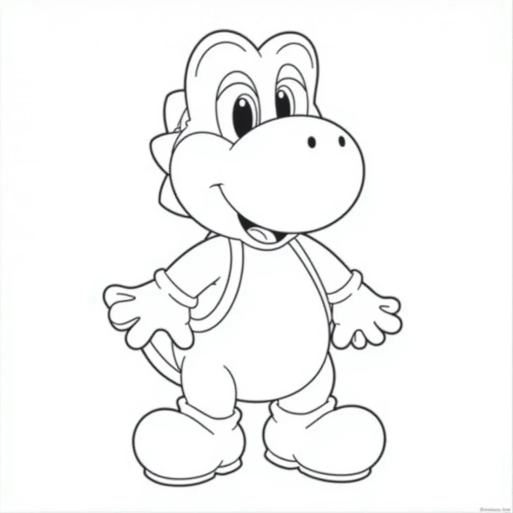 Simple Yoshi Coloring Page for Kids